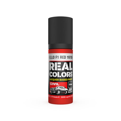 AK Interactive RC833 Real Colors Civil: Maranello F1 Red 1970s-80s Lacquer Based Paint 17ml Bottle