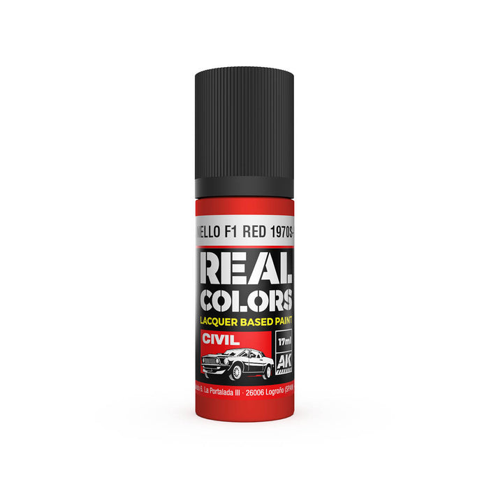 AK Interactive RC833 Real Colors Civil: Maranello F1 Red 1970s-80s Lacquer Based Paint 17ml Bottle
