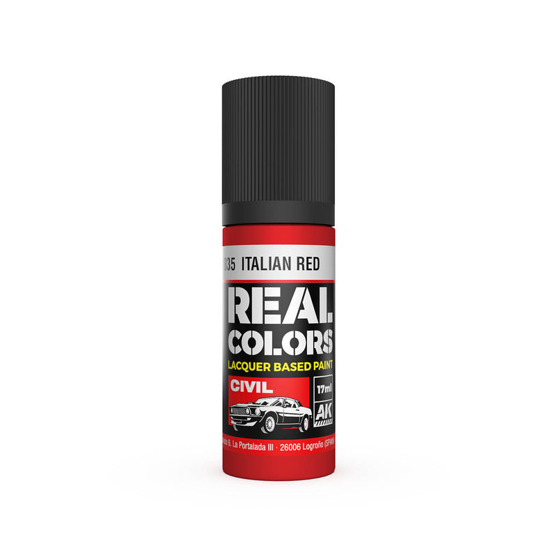 AK Interactive RC835 Real Colors Civil: Italian Red Lacquer Based Paint 17ml Bottle