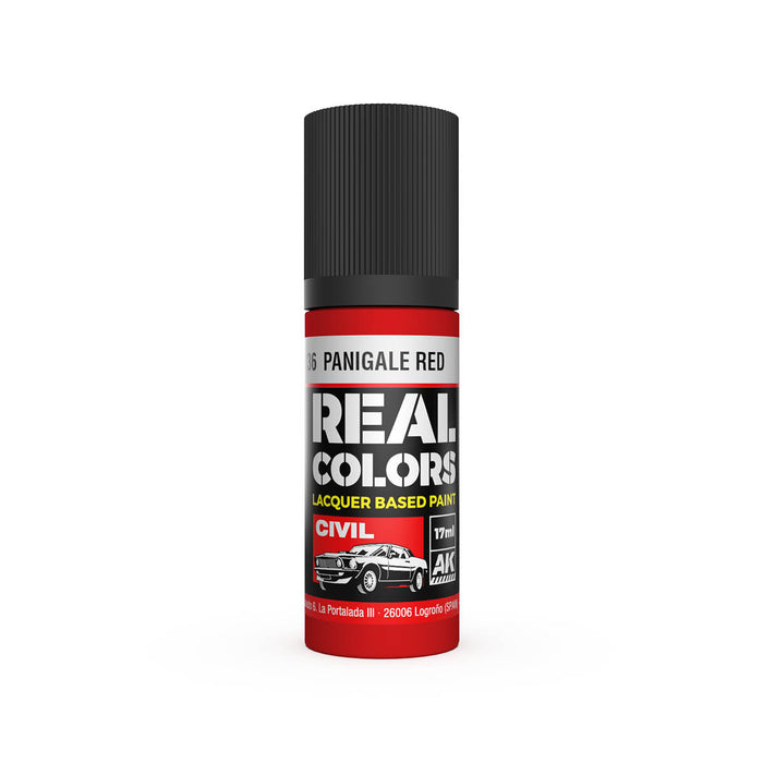 AK Interactive RC836 Real Colors Civil: Panigale Red Lacquer Based Paint 17ml Bottle