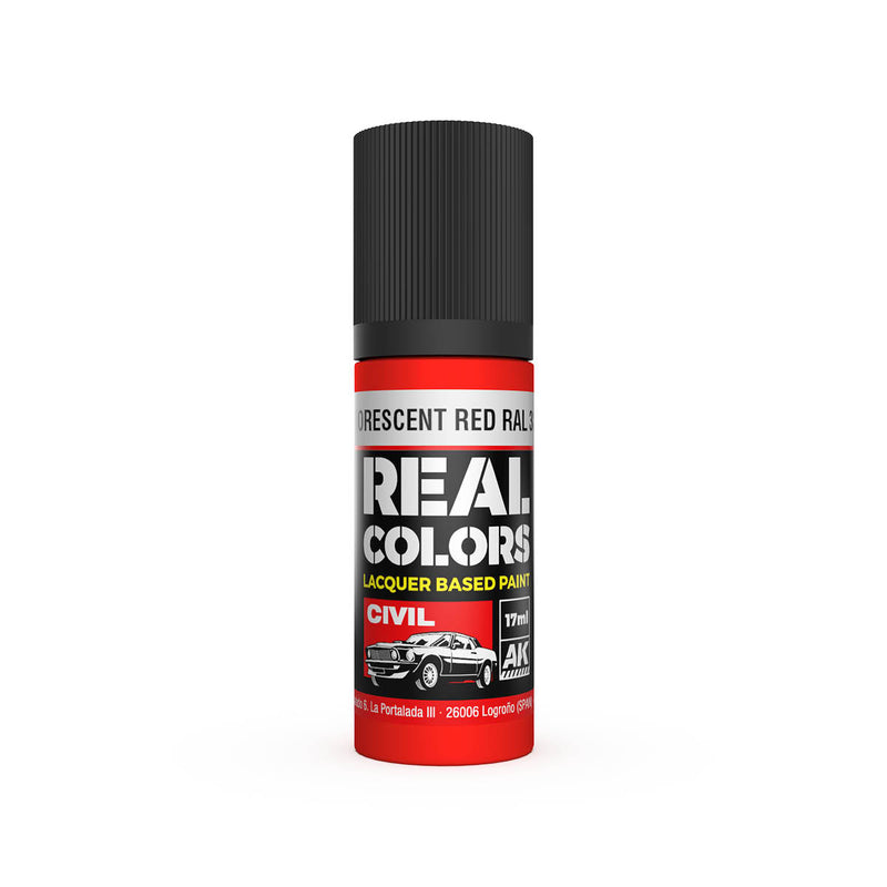 AK Interactive RC837 Real Colors Civil: Fluorescent Red RAL3026 Lacquer Based Paint 17ml Bottle