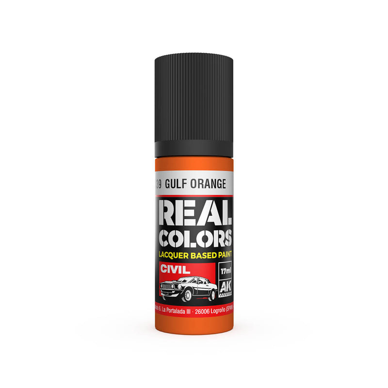 AK Interactive RC839 Real Colors Civil: Gulf Orange Lacquer Based Paint 17ml Bottle