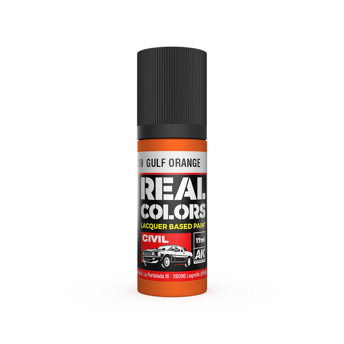 AK Interactive RC839 Real Colors Civil: Gulf Orange Lacquer Based Paint 17ml Bottle