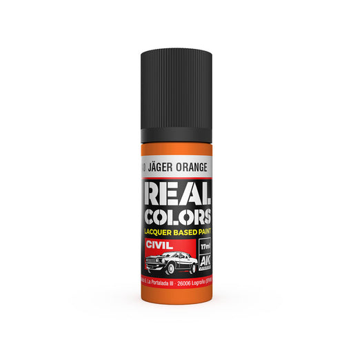 AK Interactive RC840 Real Colors Civil: Jager Orange Lacquer Based Paint 17ml Bottle