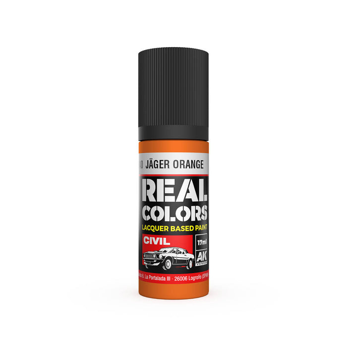AK Interactive RC840 Real Colors Civil: Jager Orange Lacquer Based Paint 17ml Bottle