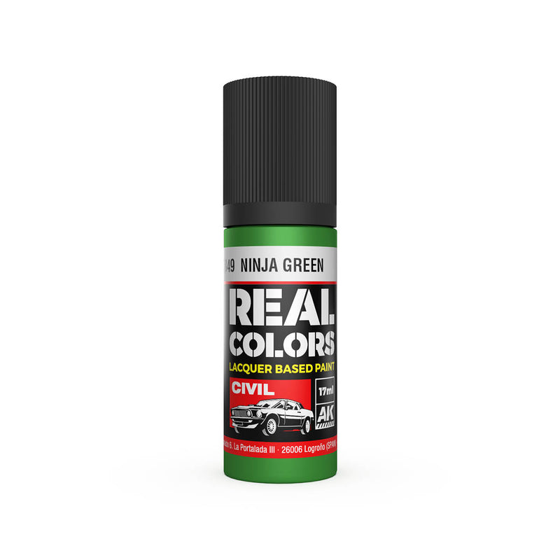 AK Interactive RC849 Real Colors Civil: Ninja Green Lacquer Based Paint 17ml Bottle