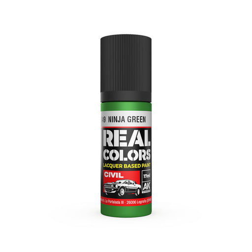 AK Interactive RC849 Real Colors Civil: Ninja Green Lacquer Based Paint 17ml Bottle