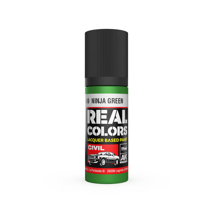 AK Interactive RC849 Real Colors Civil: Ninja Green Lacquer Based Paint 17ml Bottle
