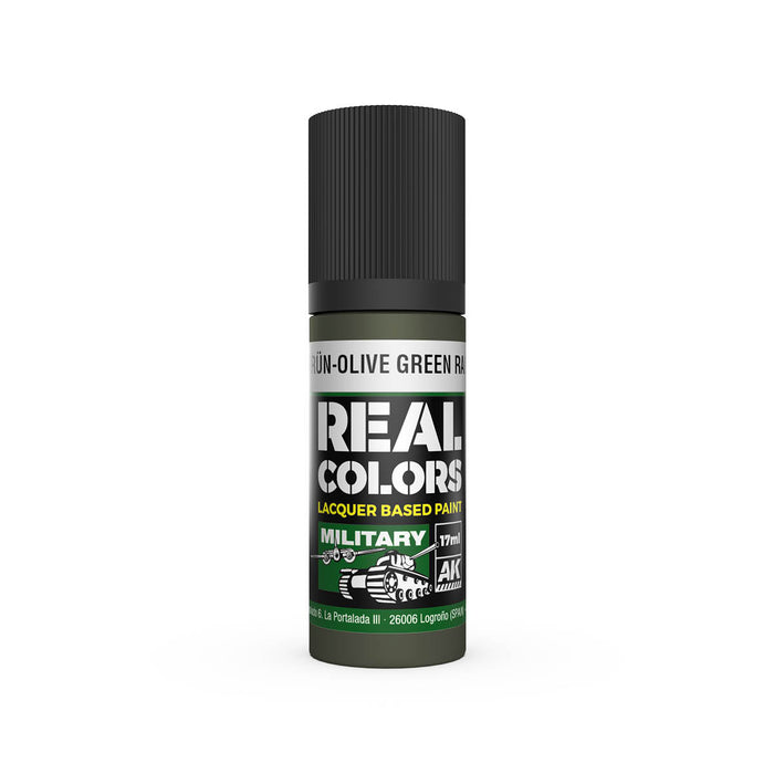 AK Interactive RC852 Real Colors Military: Olive Green Lacquer Based Paint 17ml Bottle