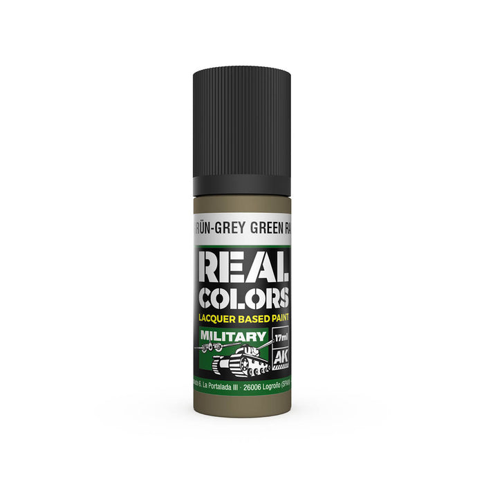 AK Interactive RC853 Real Colors Military: Grey Green Lacquer Based Paint 17ml Bottle