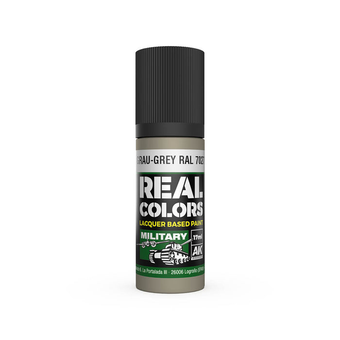 AK Interactive RC857 Real Colors Military: Grey Lacquer Based Paint 17ml Bottle