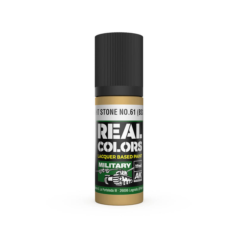 AK Interactive RC868 Real Colors Military: Light Stone No.61 Lacquer Based Paint 17ml Bottle