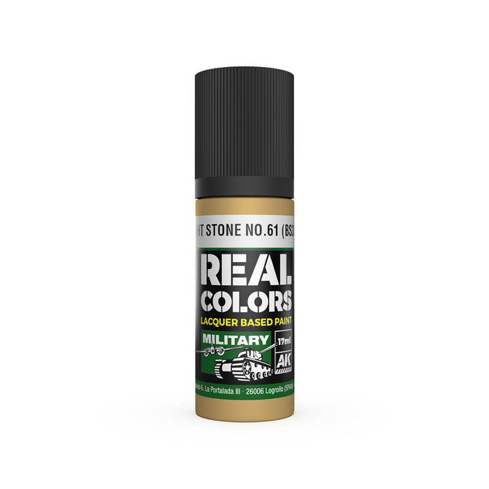 AK Interactive RC868 Real Colors Military: Light Stone No.61 Lacquer Based Paint 17ml Bottle