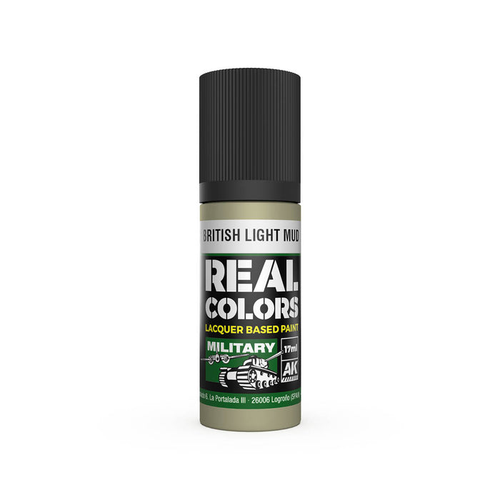 AK Interactive RC872 Real Colors Military: British Light Mud Lacquer Based Paint 17ml Bottle