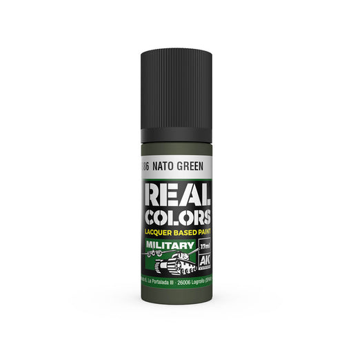 AK Interactive RC886 Real Colors Military: NATO Green Lacquer Based Paint 17ml Bottle