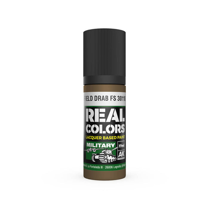 AK Interactive RC894 Real Colors Military: Field Drab Lacquer Based Paint 17ml Bottle