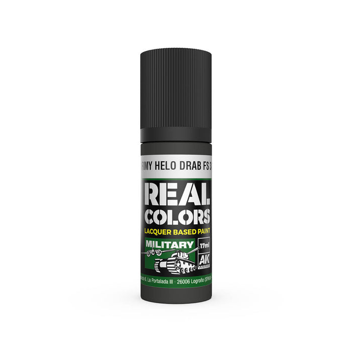 AK Interactive RC899 Real Colors Military: US Army Helo Drab Lacquer Based Paint 17ml Bottle