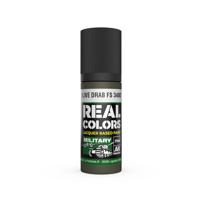 AK Interactive RC901 Real Colors Military: Olive Drab Lacquer Based Paint 17ml Bottle