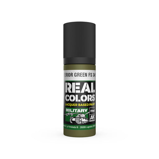 AK Interactive RC906 Real Colors Military: Interior Green Lacquer Based Paint 17ml Bottle