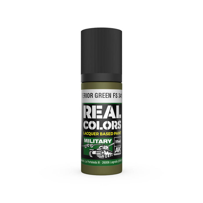 AK Interactive RC906 Real Colors Military: Interior Green Lacquer Based Paint 17ml Bottle