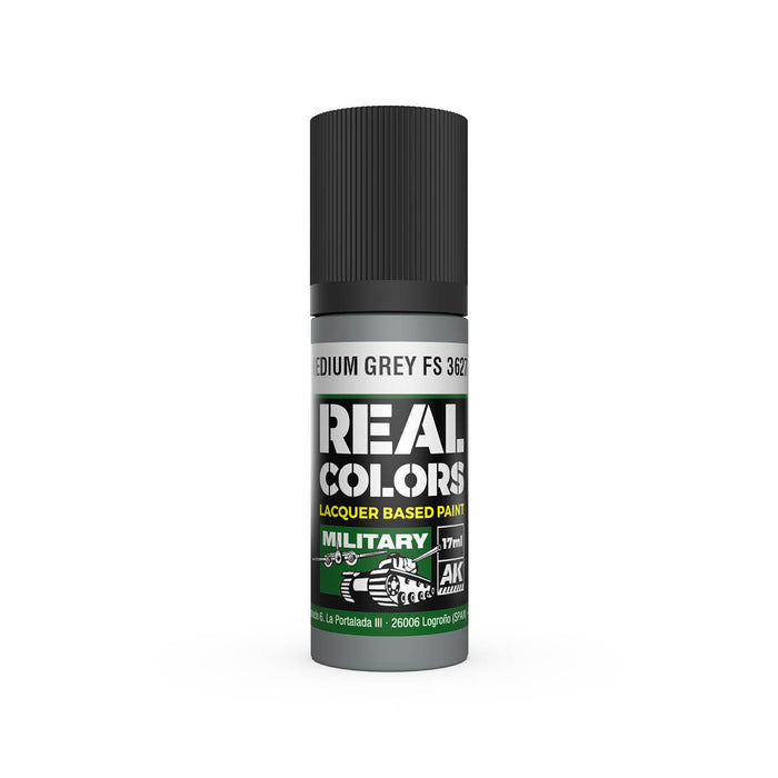 AK Interactive RC918 Real Colors Military: Medium Grey Lacquer Based Paint 17ml Bottle