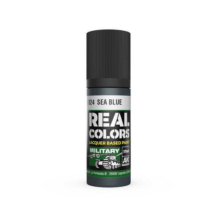 AK Interactive RC924 Real Colors Military: Sea Blue Lacquer Based Paint 17ml Bottle