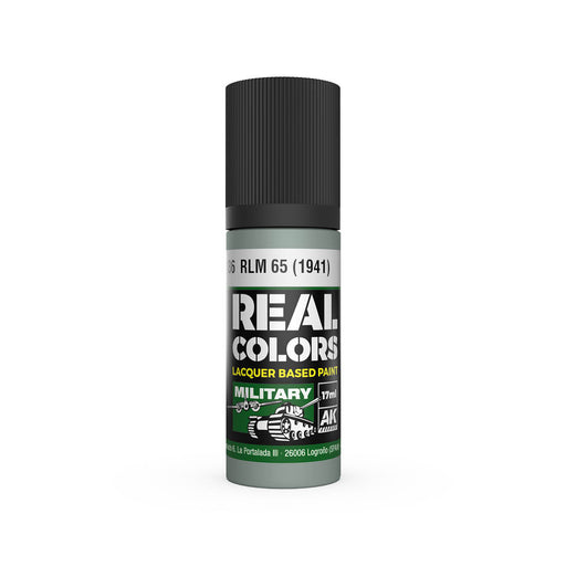 AK Interactive RC936 Real Colors Military: RLM65 1941 Light Blue Lacquer Based Paint 17ml Bottle