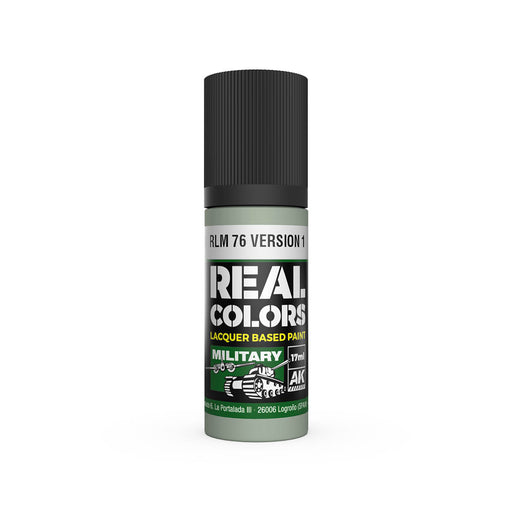 AK Interactive RC943 Real Colors Military: RLM76 Version 1 Blue Lacquer Based Paint 17ml Bottle