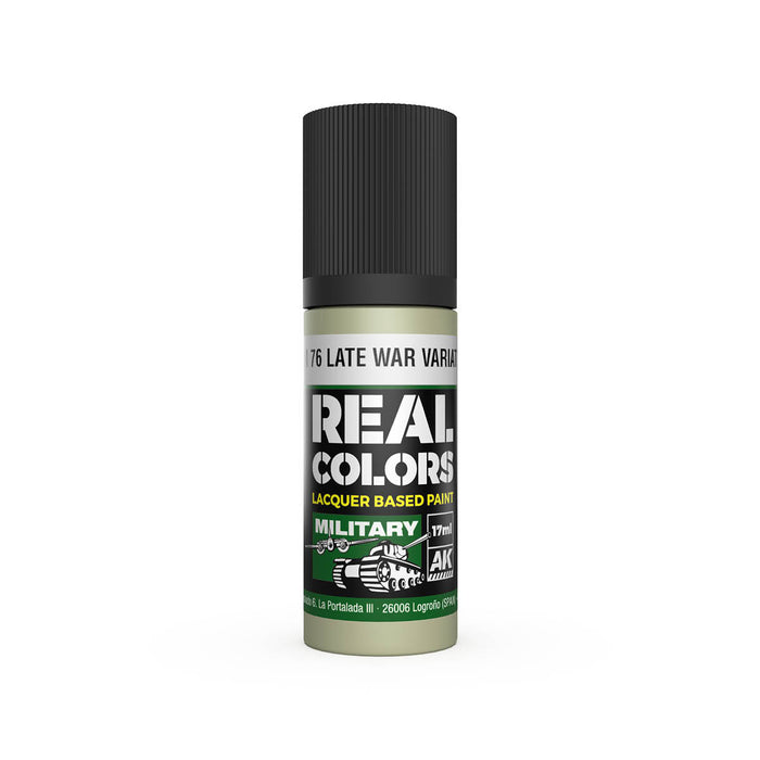 AK Interactive RC945 Real Colors Military: RLM76 Late War Variation Lacquer Based Paint 17ml Bottle