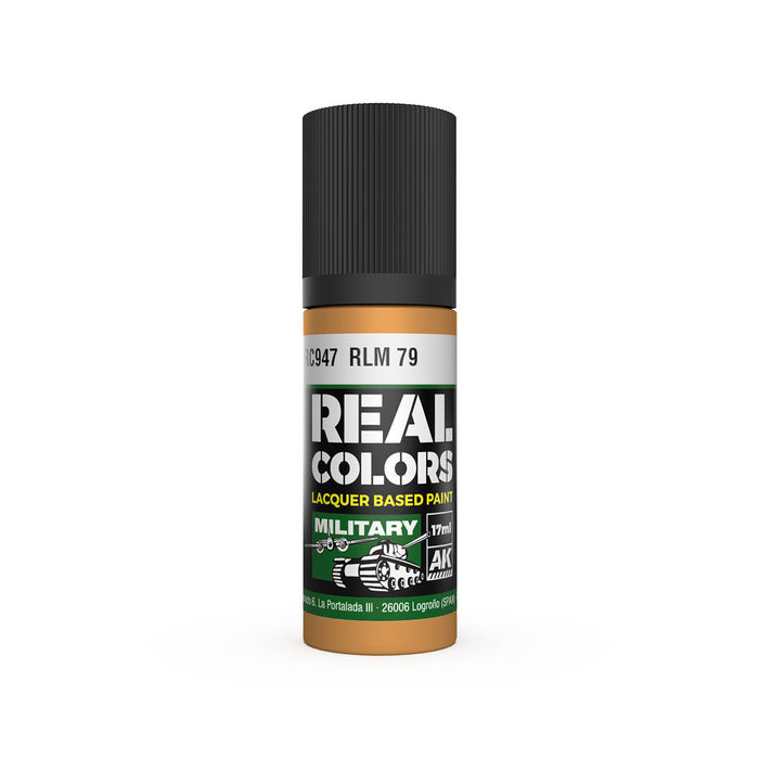 AK Interactive RC947 Real Colors Military: RLM79 Sand Yellow Lacquer Based Paint 17ml Bottle