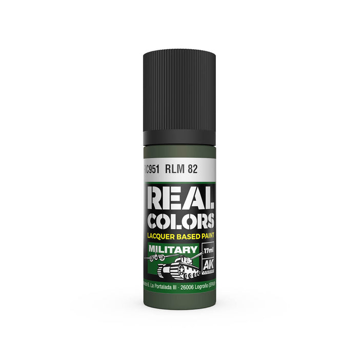 AK Interactive RC951 Real Colors Military: RLM82 Light Green Lacquer Based Paint 17ml Bottle