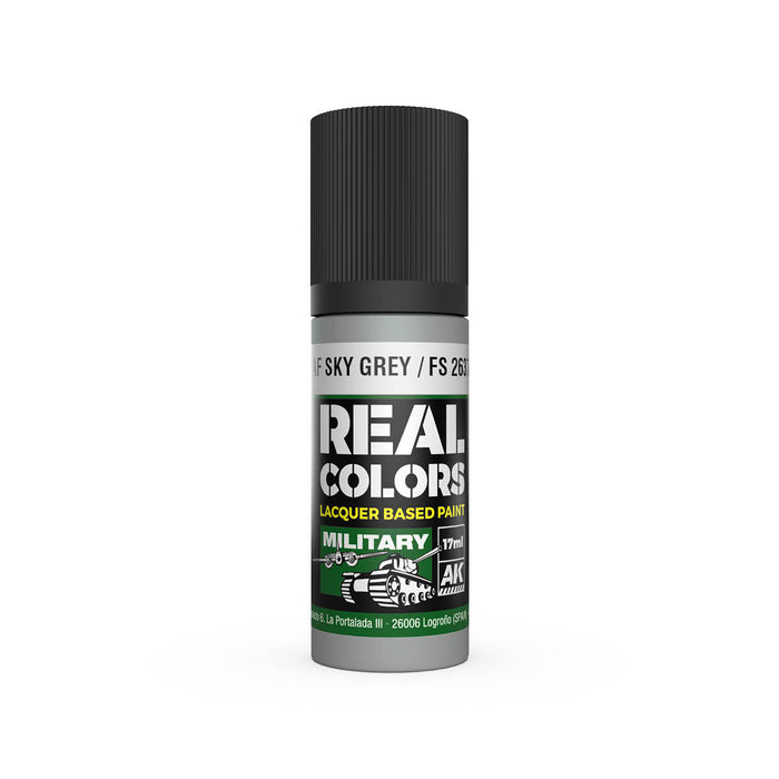 AK Interactive RC959 Real Colors Military: RAF Sky Grey Lacquer Based Paint 17ml Bottle
