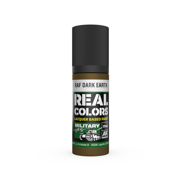 AK Interactive RC961 Real Colors Military: RAF Dark Earth Lacquer Based Paint 17ml Bottle