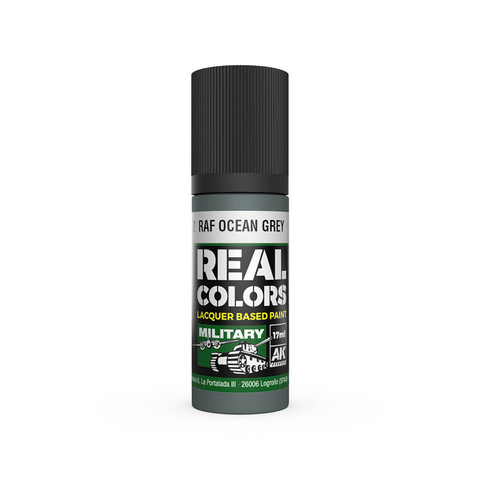 AK Interactive RC962 Real Colors Military: RAF Ocean Grey Lacquer Based Paint 17ml Bottle