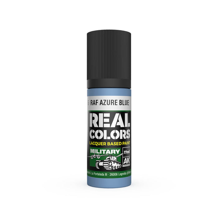 AK Interactive RC965 Real Colors Military: RAF Azure Blue Lacquer Based Paint 17ml Bottle