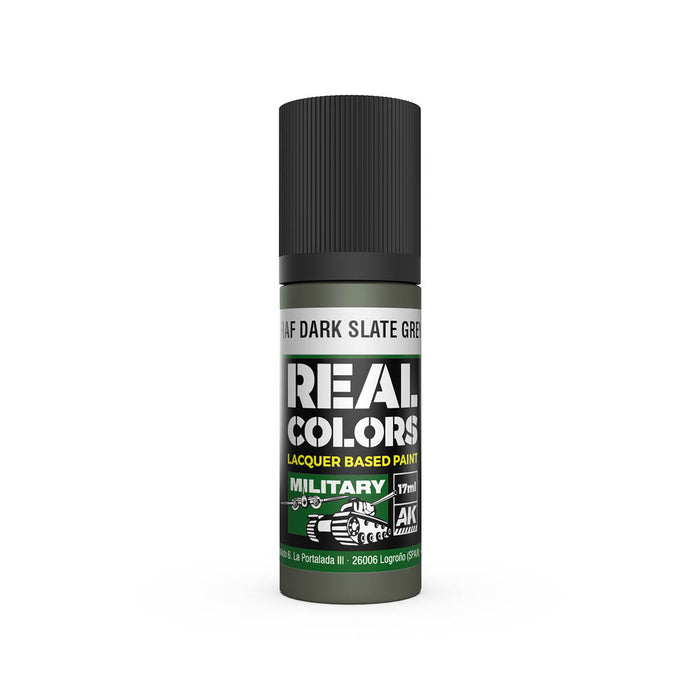 AK Interactive RC968 Real Colors Military: RAF Dark Slate Grey Lacquer Based Paint 17ml Bottle