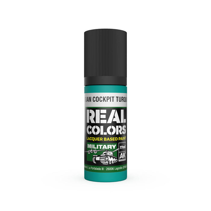 AK Interactive RC980 Real Colors Military: Russian Cockpit Turquoise Lacquer Based Paint 17ml Bottle