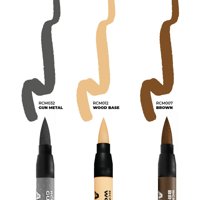 AK Interactive RCM101 Real Color Paint Marker Tools Set (3 Pack)