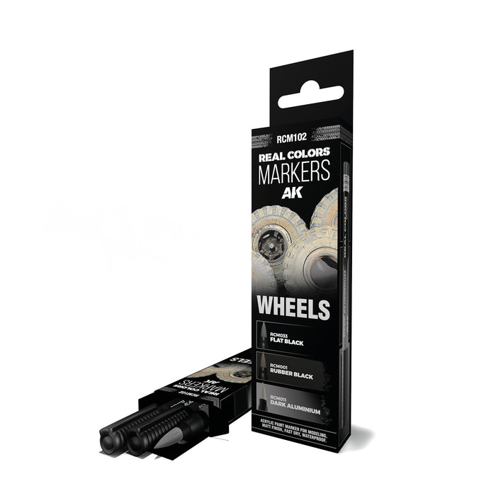 AK Interactive RCM102 Real Color Paint Marker Wheels Set (3 Pack)