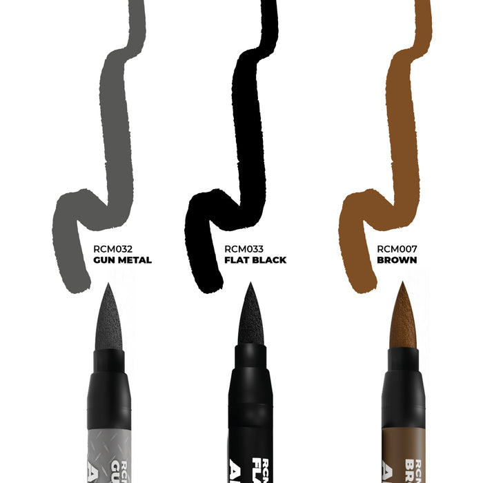 AK Interactive RCM103 Real Color Paint Marker Weapons Set (3 Pack)