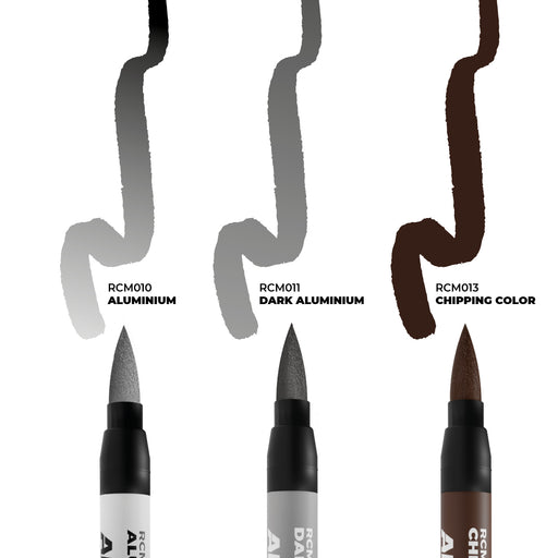 AK Interactive RCM105 Real Color Paint Marker Chipping Set (3 Pack)
