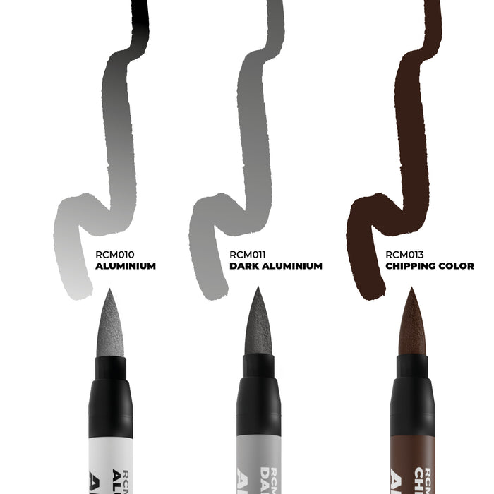 AK Interactive RCM105 Real Color Paint Marker Chipping Set (3 Pack)