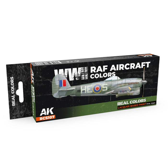 AK Interactive RCS107 Real Colors Set: WWII RAF Aircraft Lacquer Based Paint (8 Pack)