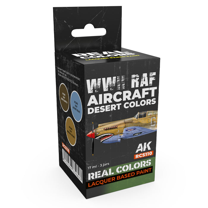 AK Interactive RCS110 Real Colors Set: WWII RAF Aircraft Desert Lacquer Based Paint (3 Pack)