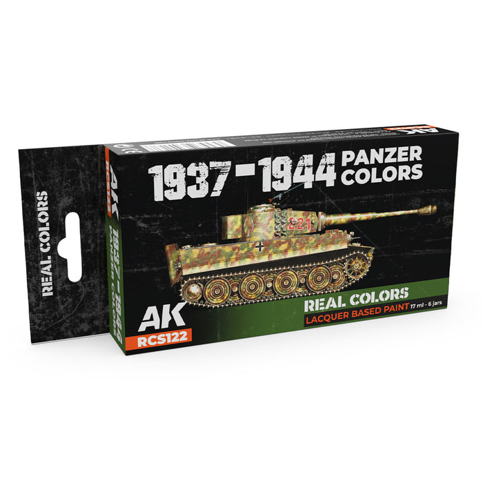 AK Interactive RCS122 Real Colors Set: 1937-44 Panzer Lacquer Based Paint (6 Pack)
