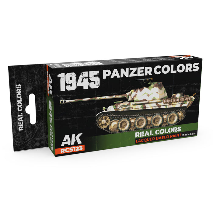 AK Interactive RCS123 Real Colors Set: 1945 Panzer Lacquer Based Paint (6 Pack)