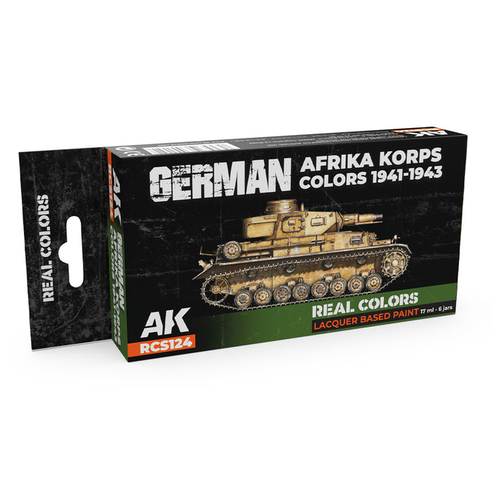 AK Interactive RCS124 Real Colors Set: German Afrika Korps 1941-43 Lacquer Based Paint (6 Pack)
