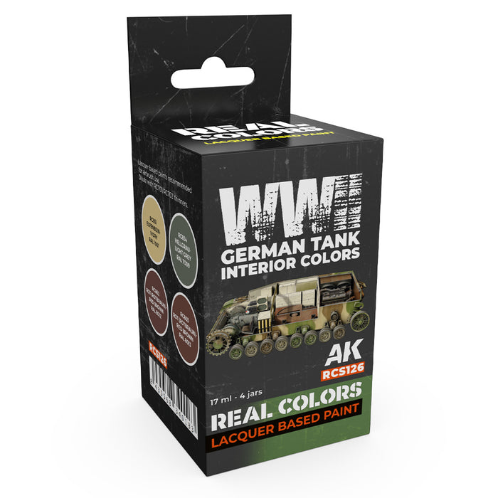 AK Interactive RCS126 Real Colors Set: WWII German Tank Interior Lacquer Based Paint (4 Pack)