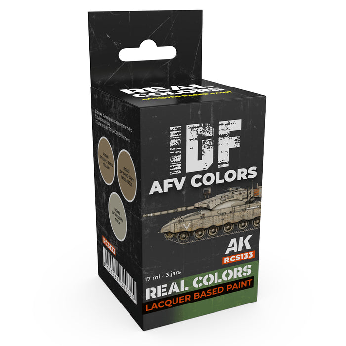 AK Interactive RCS133 Real Colors Set: IDF AFV Lacquer Based Paint (3 Pack)