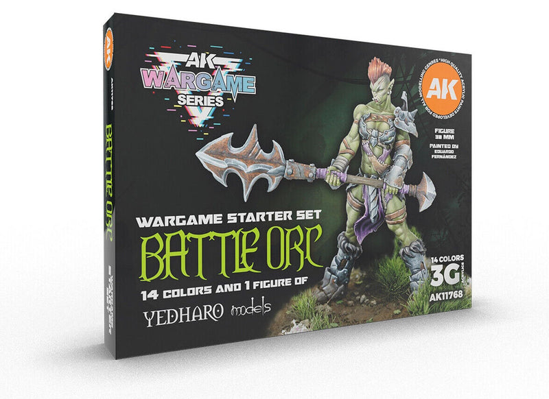 AKI 11768 Wargames Starter Set: Battle Orc 3G Acrylic Paint (14 Colors 17ml)